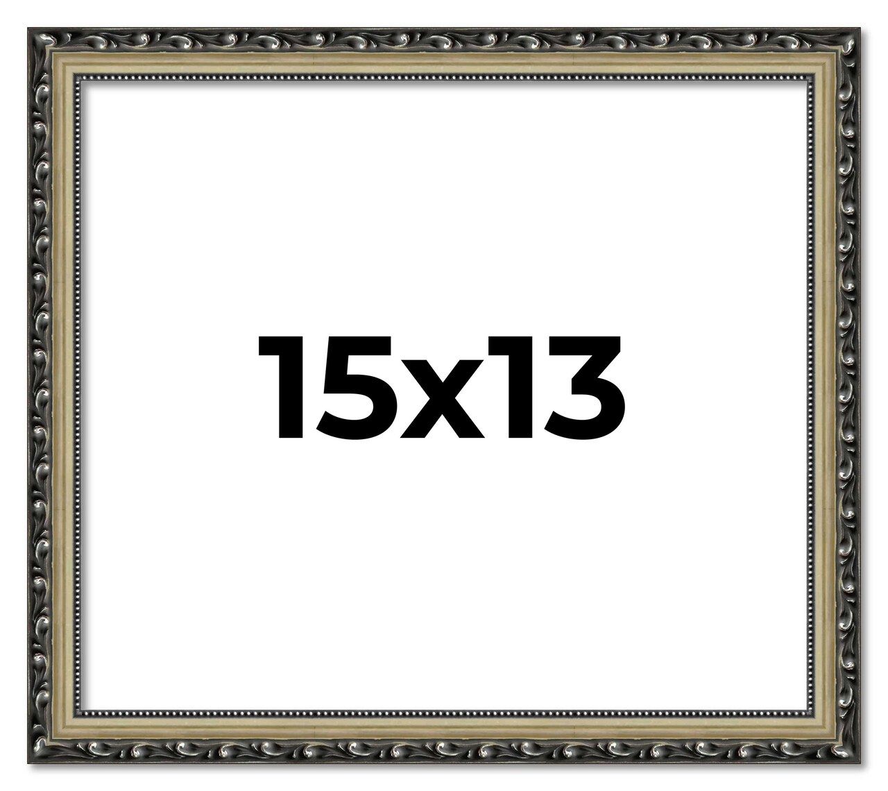 15x13 Solid Wood Antique Picture Frame with UV-Resistant Acrylic & Acid-Free Backing, Available in 4 Finishes: Bronze, Gold, Silver, and Gold with Black